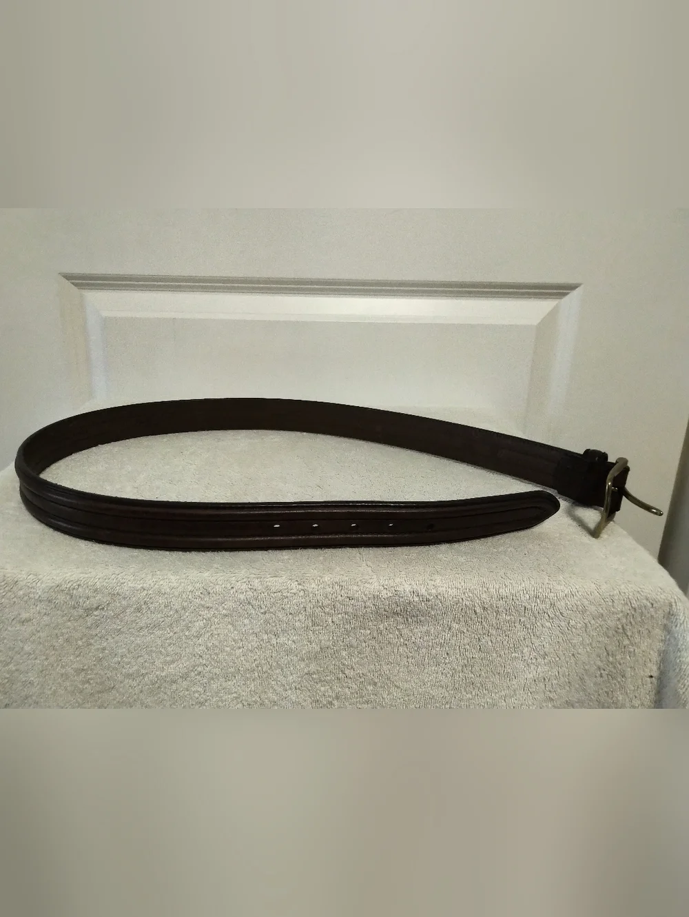 Polo Ralph Lauren Brown Genuine Leather Men's Belt with Brass Buckle - Size 36